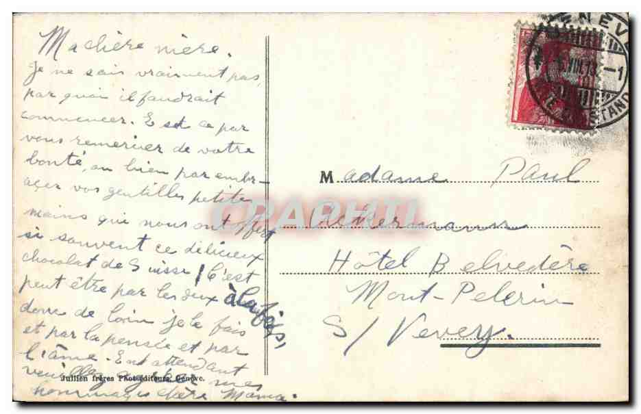 Suisse CPA Geneve La rade et le mont Blanc — Rückseite