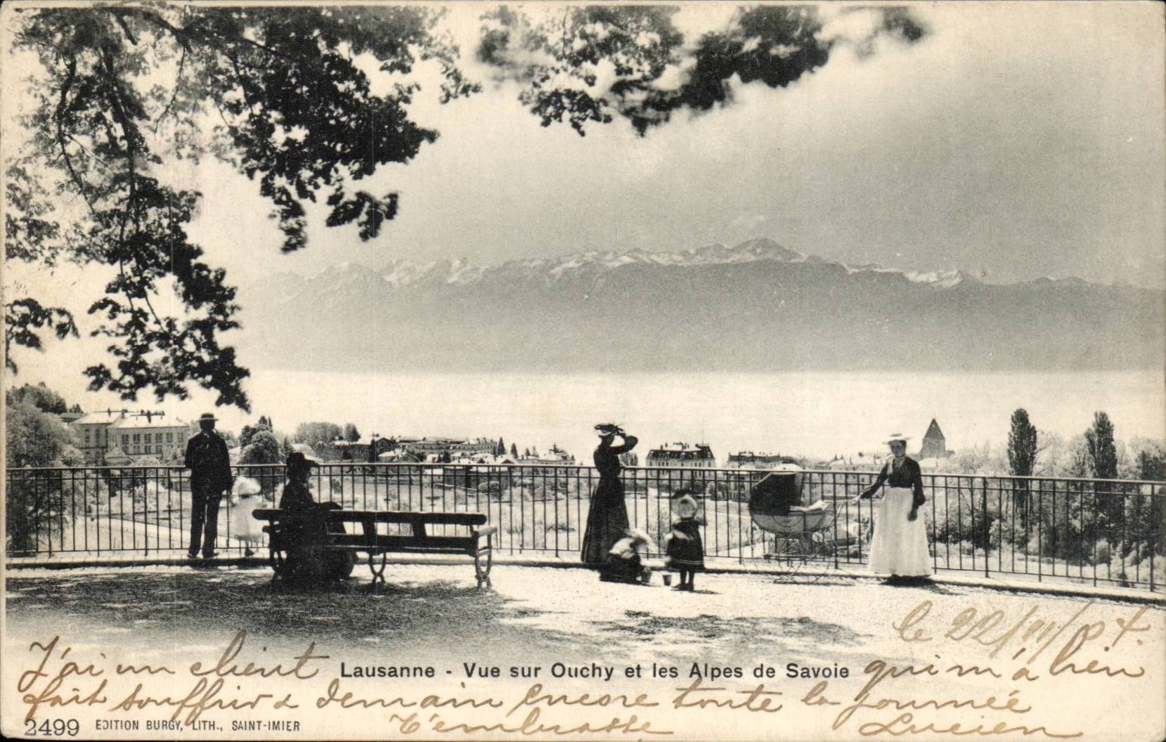 Suisse - Schweiz - Vaud - Lausanne - Vuecsur Ouchy et les Alpes de Savoie - CPA 