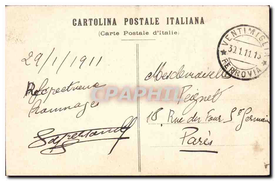 Italie - Italia - Il Confine Italo Francese ed Il Ponte S Luigi - CPA  — Rückseite