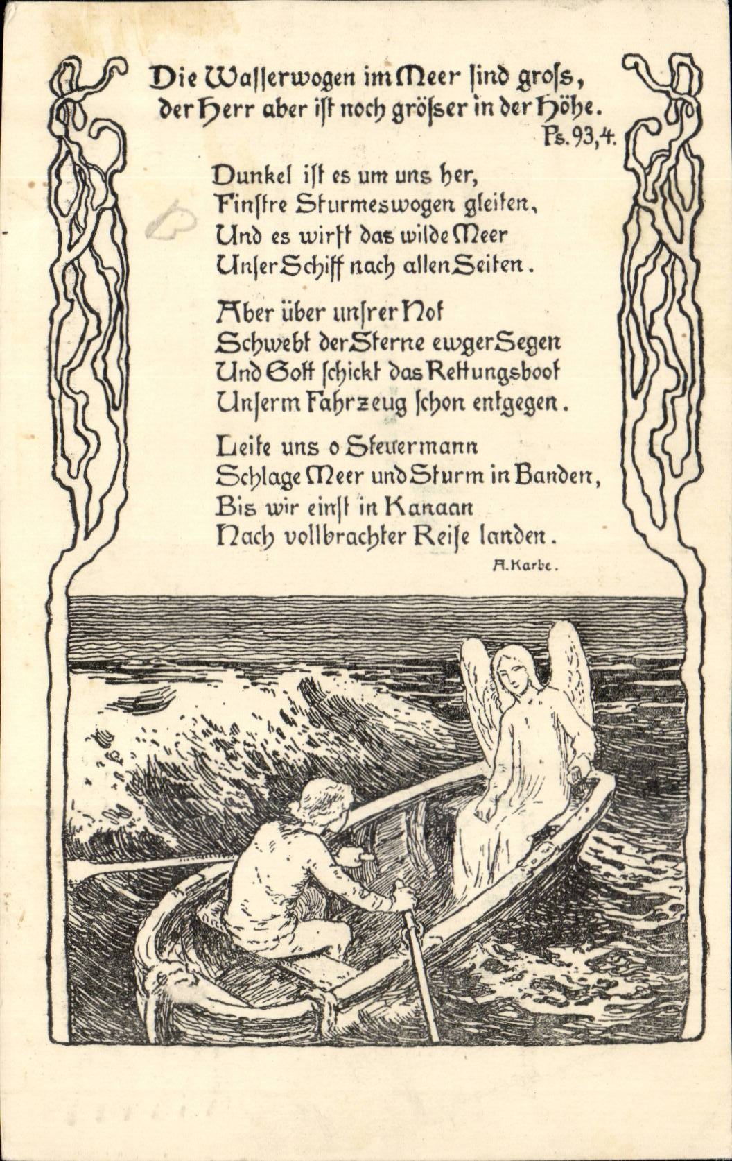 Allemagne - Deutschland - Bethel Bielefeld - Gedicht - engel - boot - CPA 