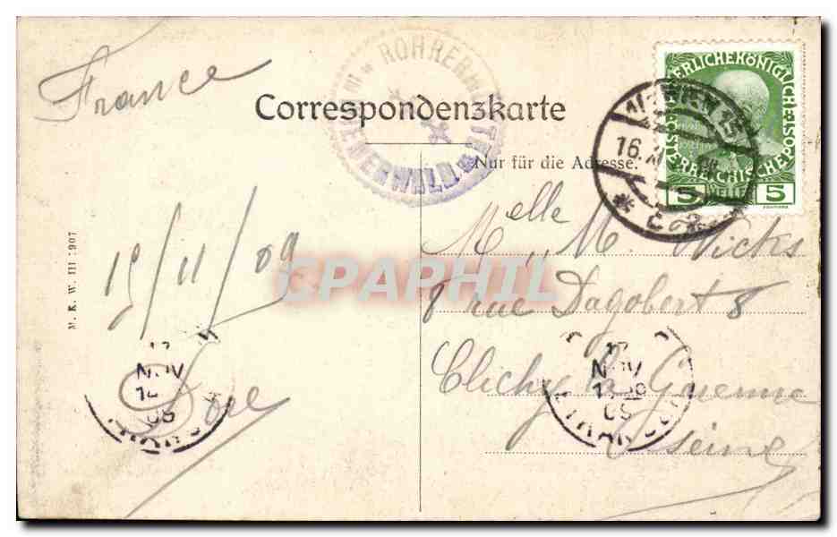 Austrich - Austria - Wienerwald - Rohrerhuette - CPA  — Rückseite