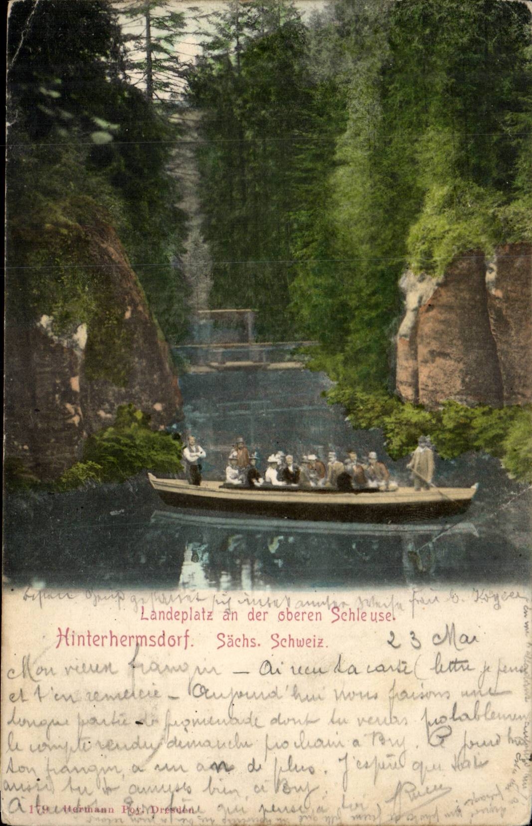 Suisse - Schweiz - Saechs - Hinterhermsdorf - Landeplatz - boot - CPA 