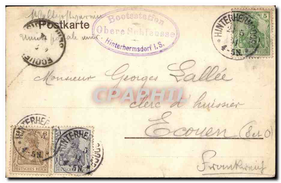 Suisse - Schweiz - Saechs - Hinterhermsdorf - Landeplatz - boot - CPA  — Rückseite