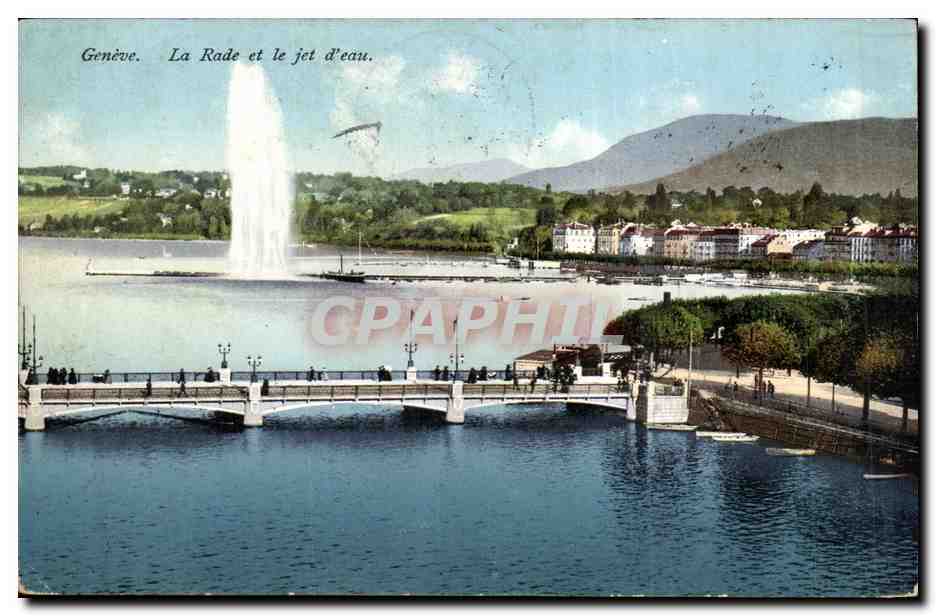 Suisse CPA La rade et le jet d'eau