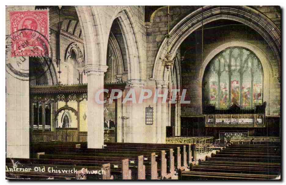 Grande Bretagne CPA Interior Old Ghiswick church