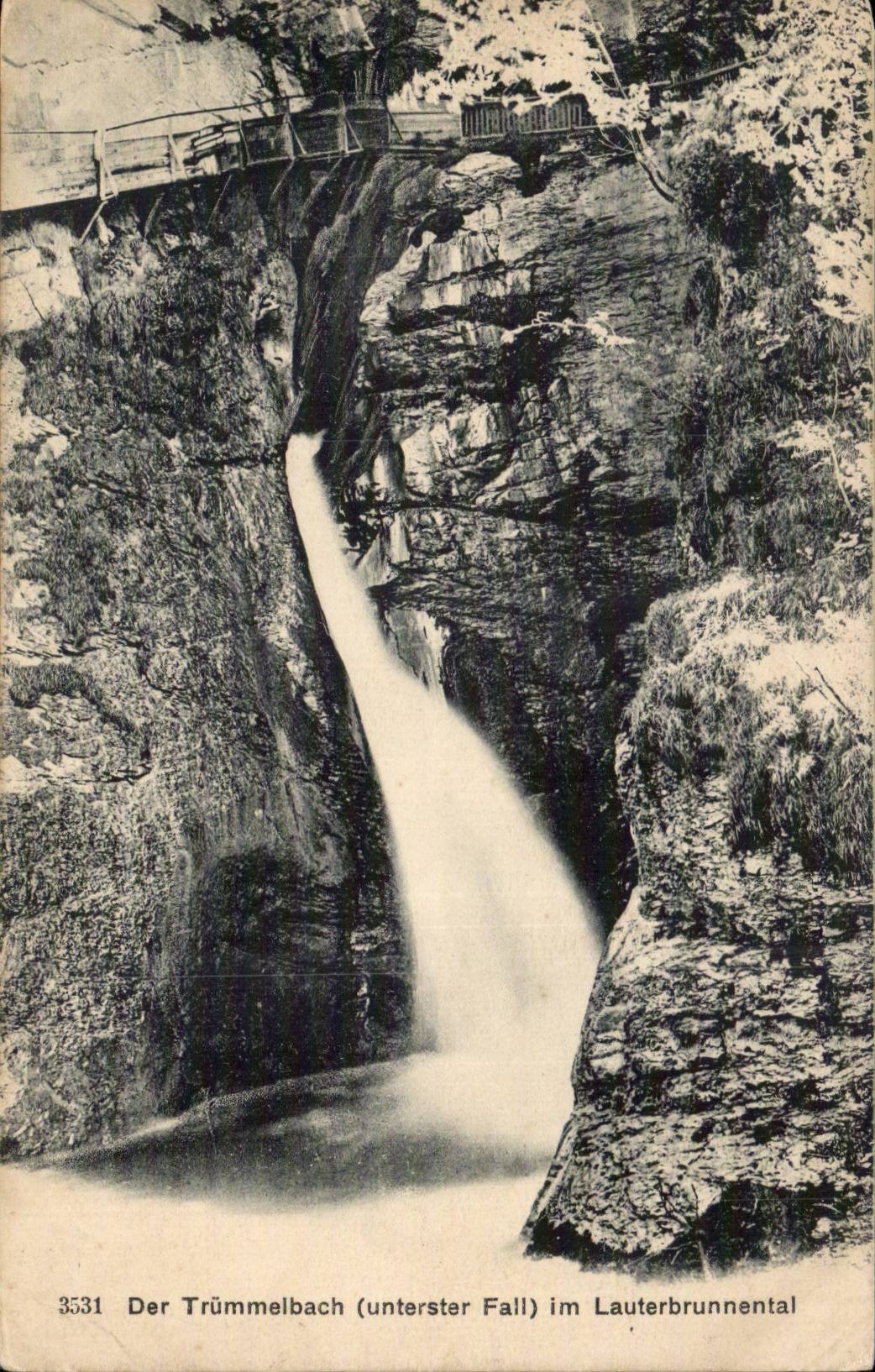 Suisse CPA Der Trummelbach (unterster Fall) im Lauterbrunnental