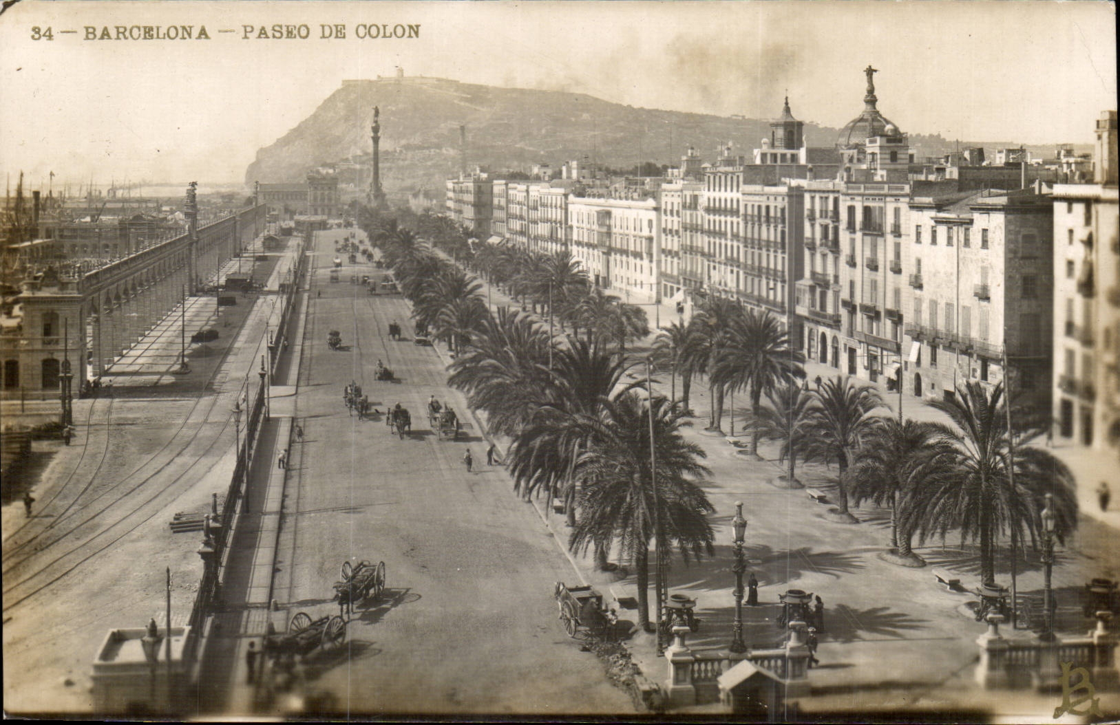 Espagne Spain Espana Barcelona CPA PAseo de Colon