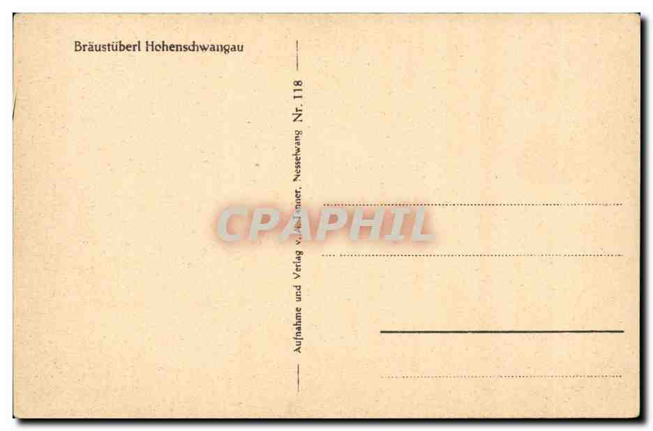 Autriche Austria CPA Braustuberl Hohenschwangau — Rückseite