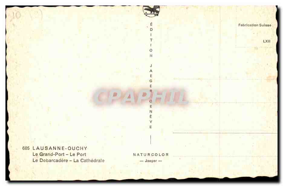 Suisse - Schweiz - Une Rose de lausanne Ouchy - CPA  — Rückseite