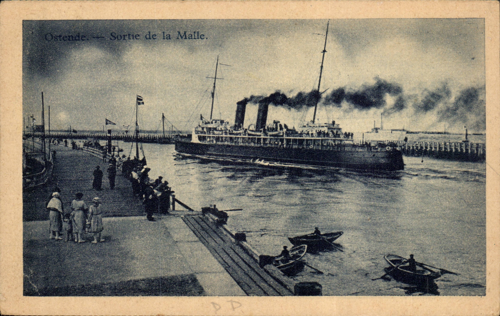 Ostende — Sortie de la Malle. — D.D.