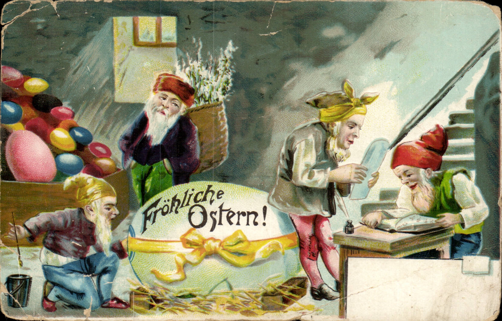 Fete - Pacques - Froeliche Ostern - eier - oeufs - CPA 
