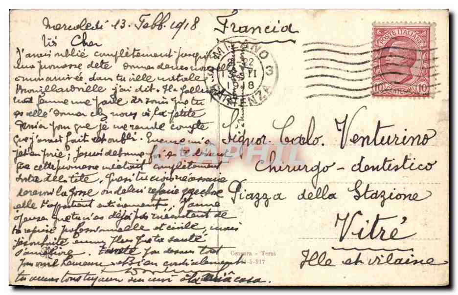 Italie Italia Monza CPA CAppella Espiatoria eretta alla Memoria di s m Umberto — Rückseite