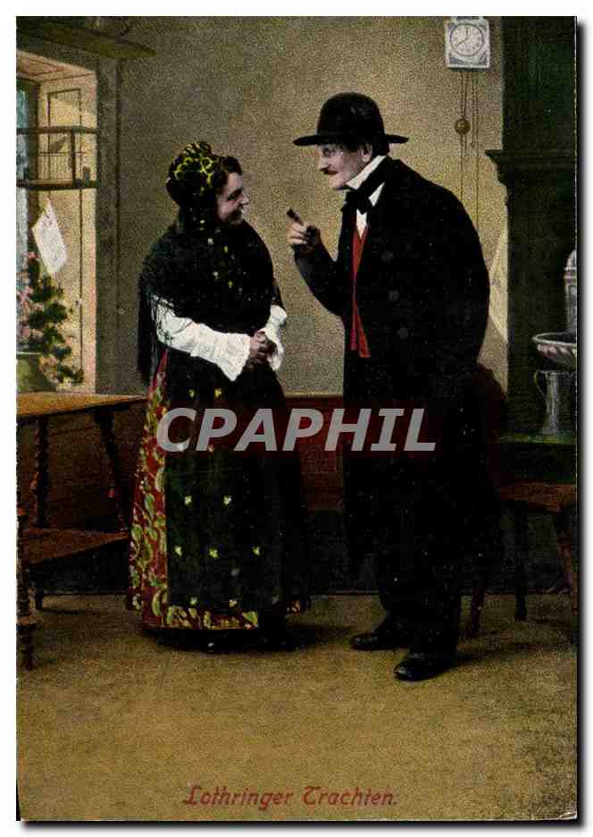 CPA Folklore Lothringer Trachten (folklore coiffe Alsace Lorraine)