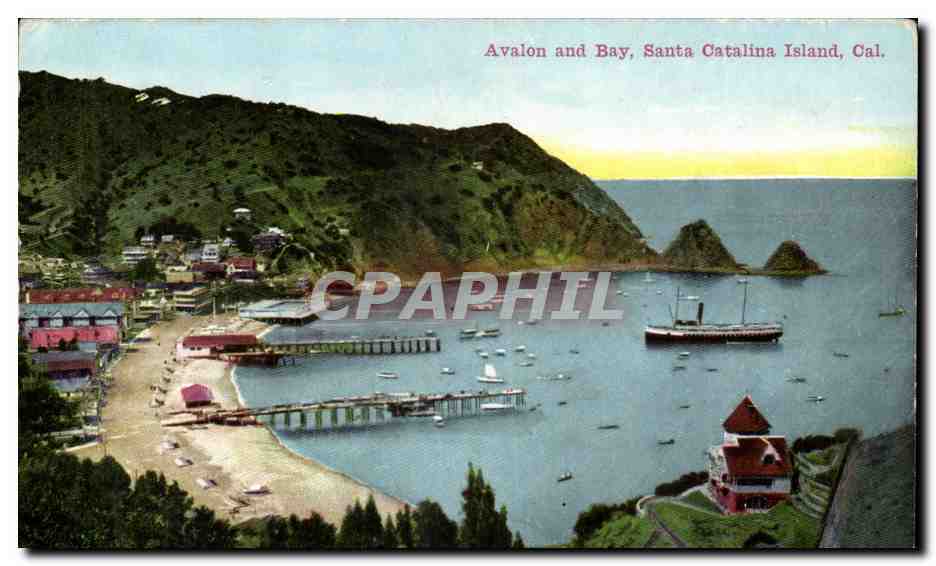 CPA Etats Unis Avalon and Bay Santa CAtalina Island California