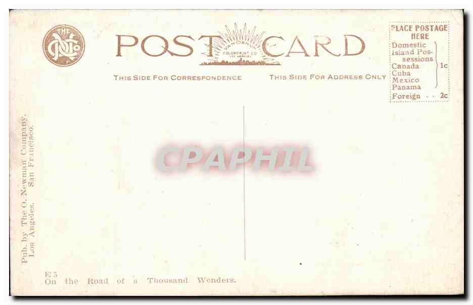 CPA Etats Unis Avalon and Bay Santa CAtalina Island California — Rückseite