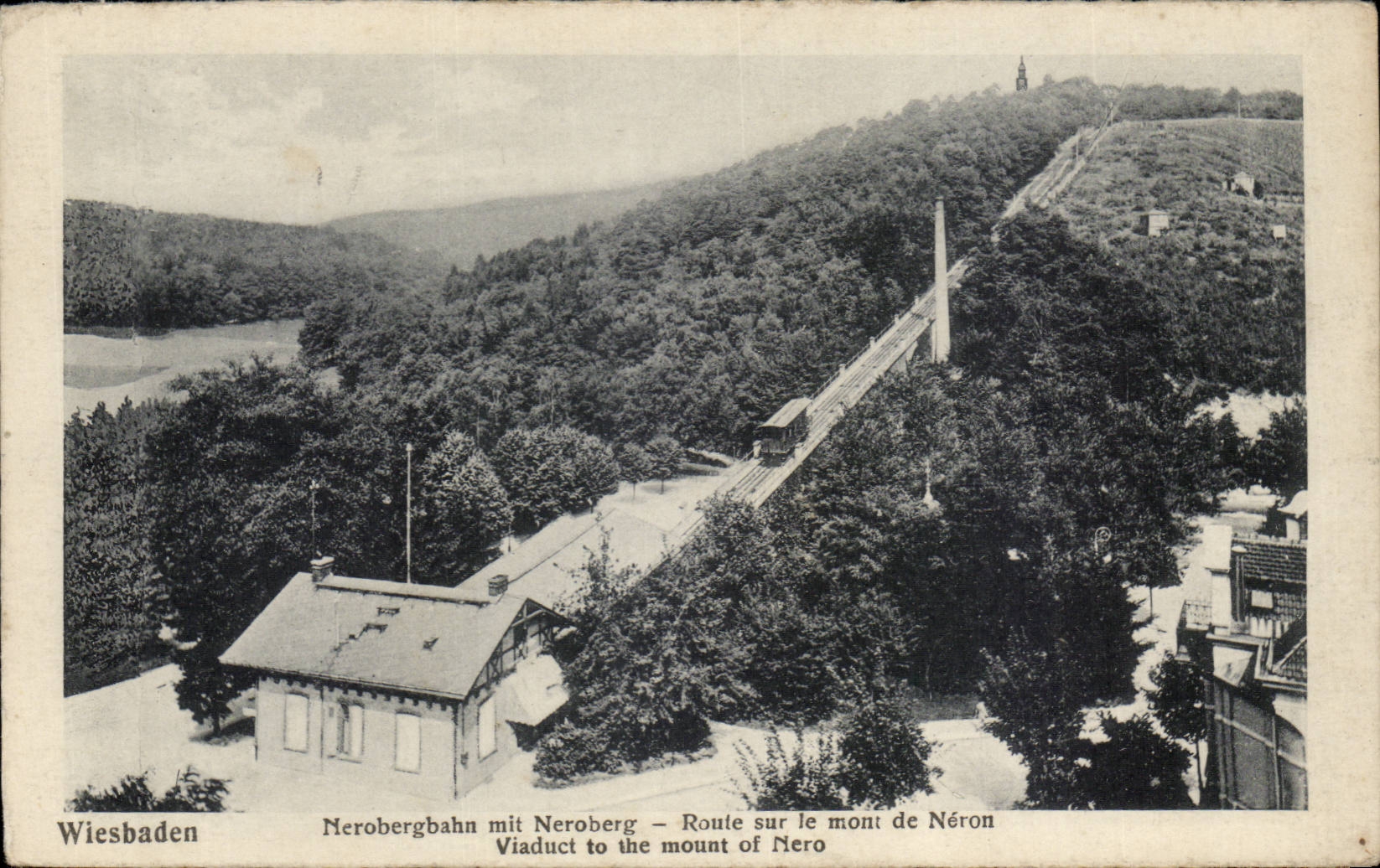 CPA Wiesbaden Nerobergbahn mit Neroberg Route sur le Mont de Neron 