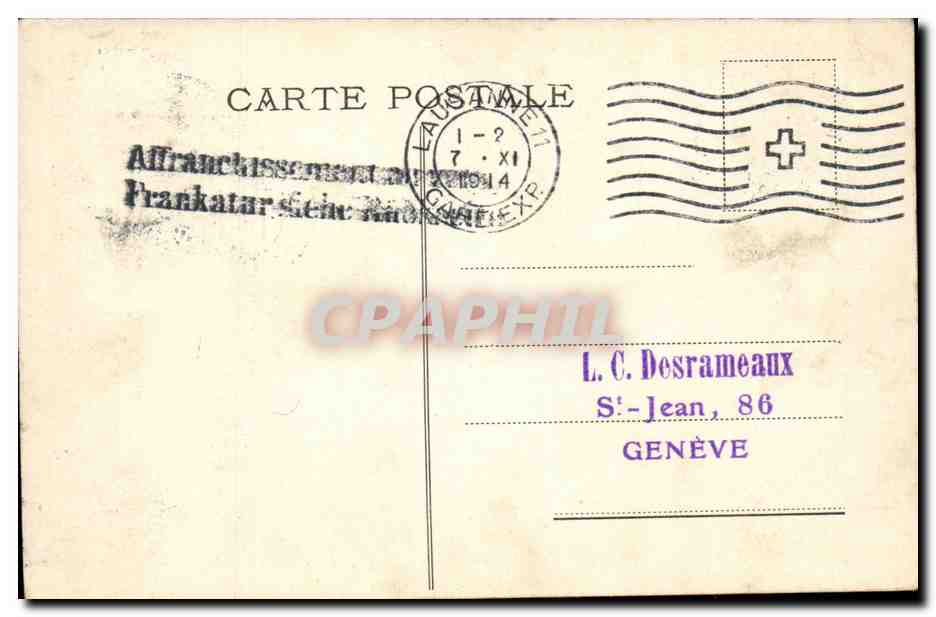 CPA Suisse Hotel Majestic Lausanne  — Rückseite