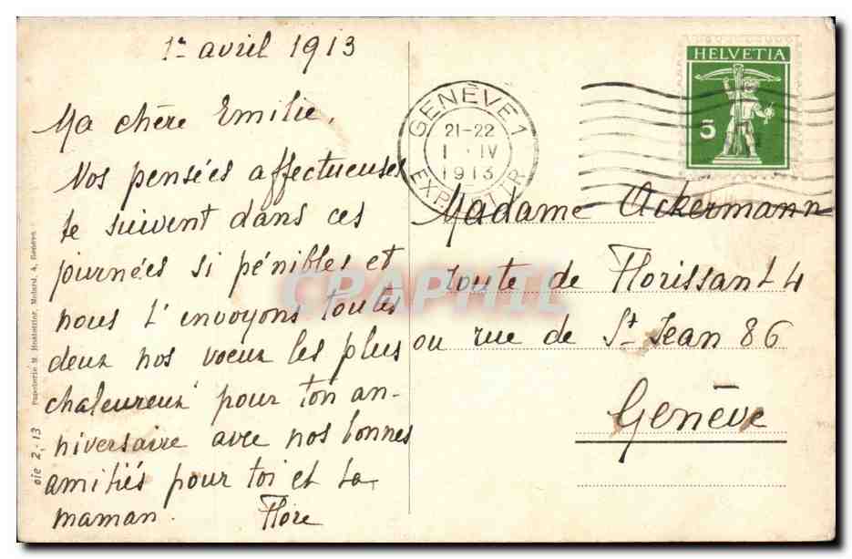 CPA Suisse Geneve Le port — Verso