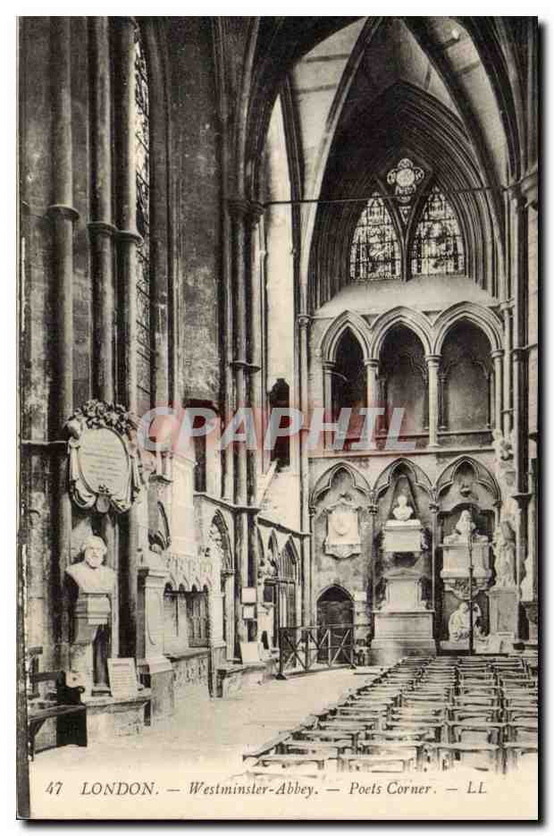 CPA Grande Bretagne London Londres Westminster abbey Poets corner