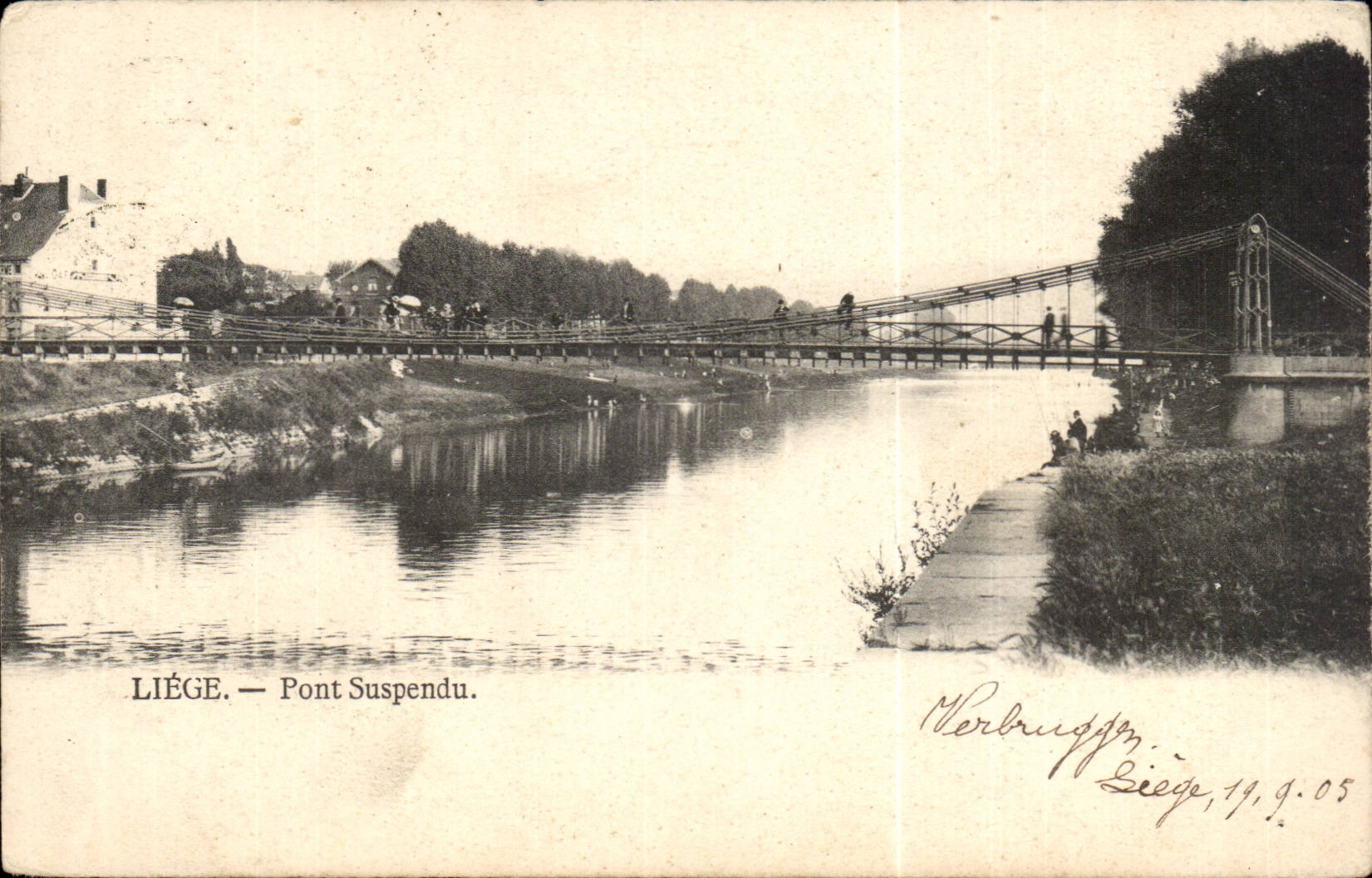 CPA Belgique Belgie Liege Pont suspendu