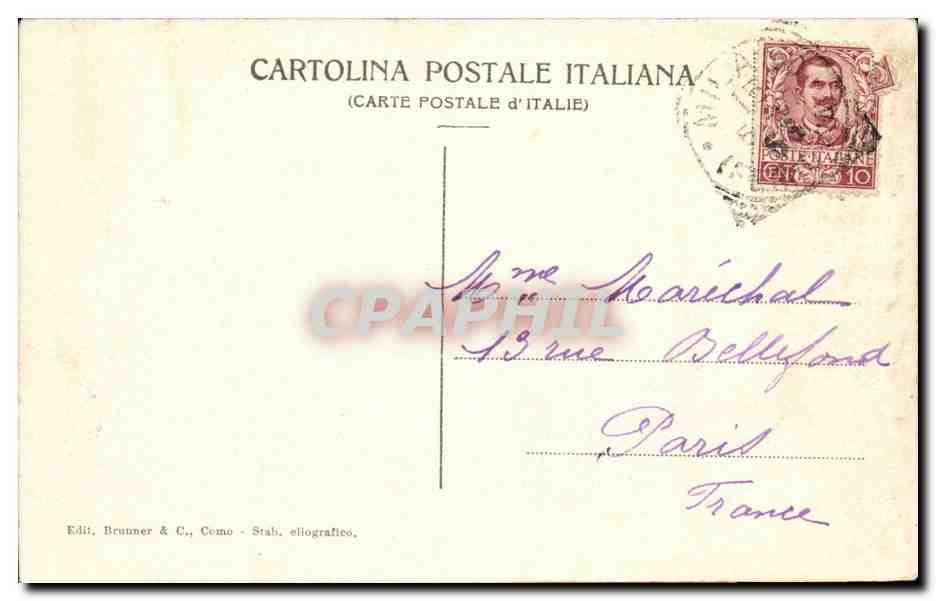 CPA Italie Italia Milano Il Duomo — Rückseite