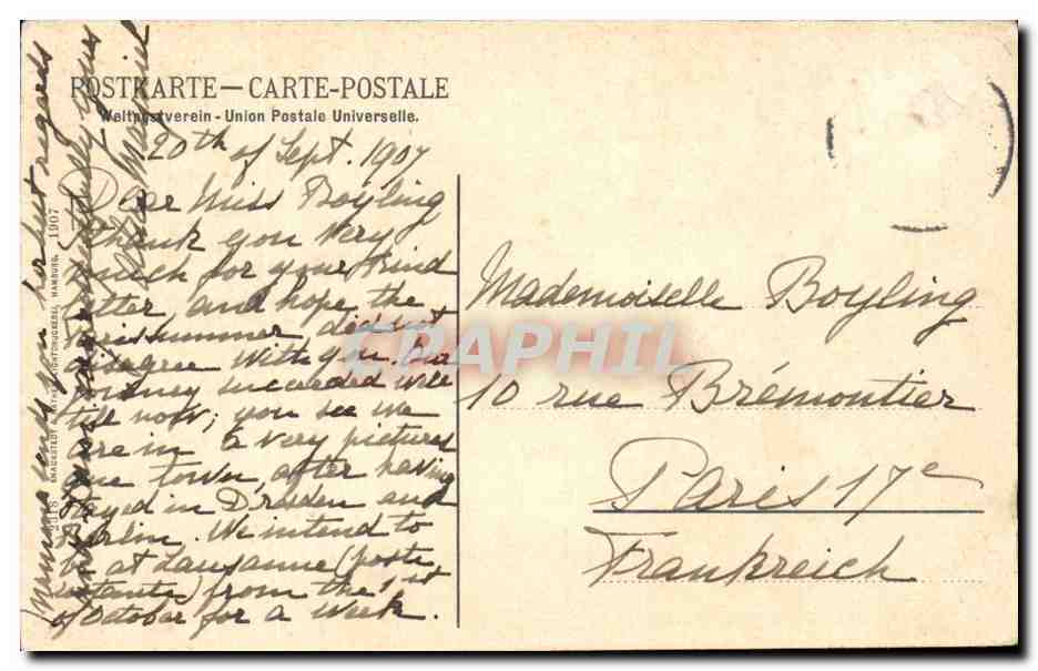 Allemagne Lubeck CPA Partie an der Obertrave — Rückseite