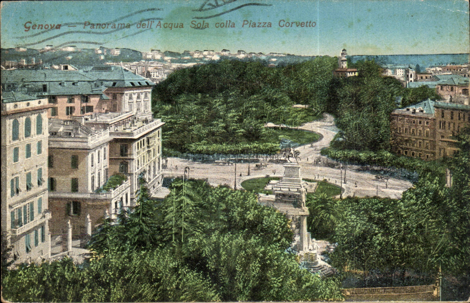 Suisse Genova CPA Panorama dell Acqua Sola volla Plazza Corvetto