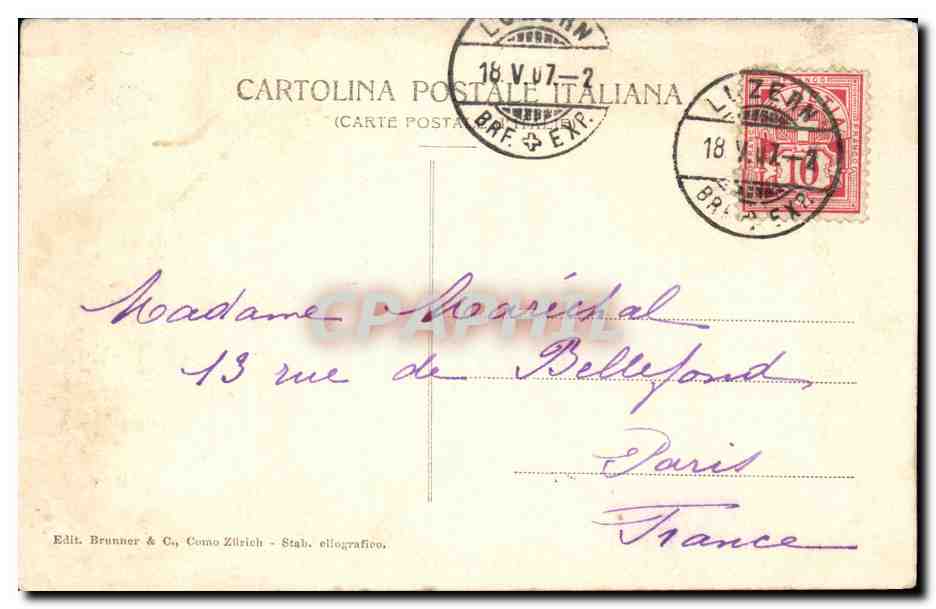 CPA Italie Italia Lago Maggiore Porto e Santuario — Rückseite
