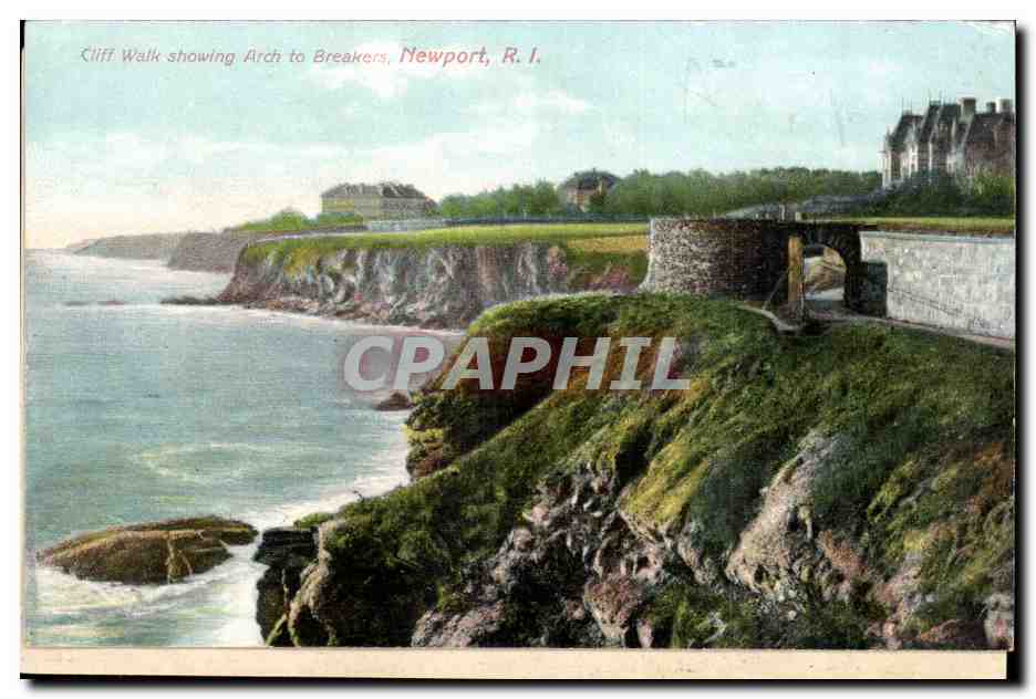 CPA Etats Unis Cliff walk showing Arch to Breakers Newport Ri