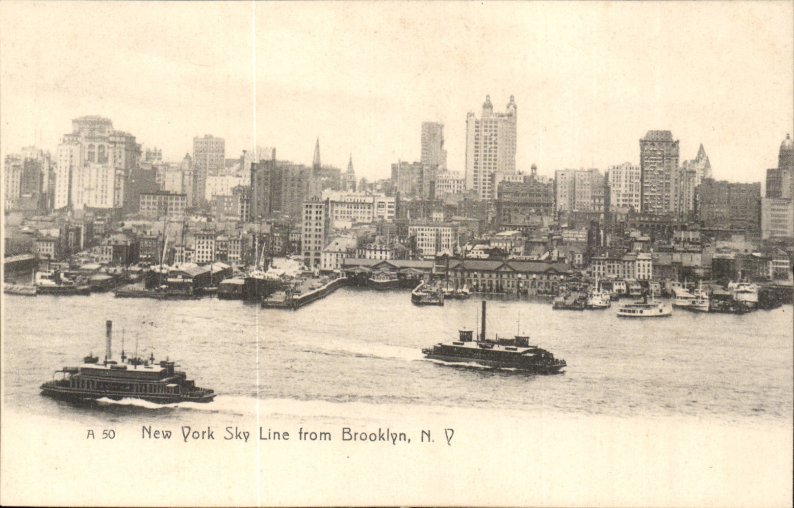 CPA Etats Unis New York Sky lien from Brokklyn NY