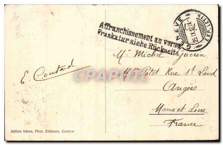 Suisse CPA Geneve Le Kursaal — Verso