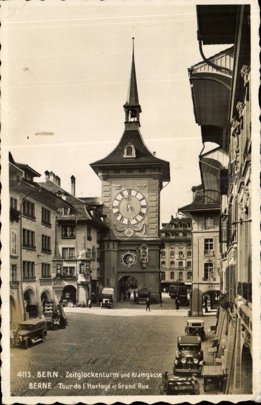 Suisse Bern CPA Zeitglockenturn und Kramgasse Tour de l'horloge