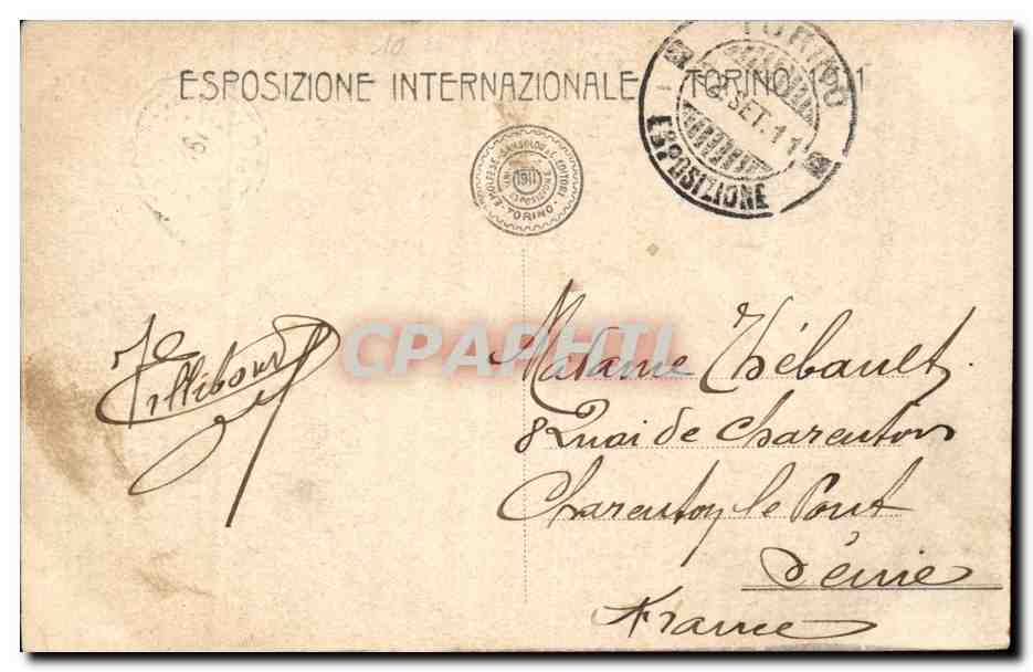 Italie Italie torino CPA Esp 1911 Pad della Moda (fashion palais de la mode) — Rückseite