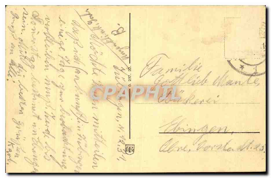 Allemagne Tubingen CPA Augenklinik mit Kriegerdenkmal — Rückseite