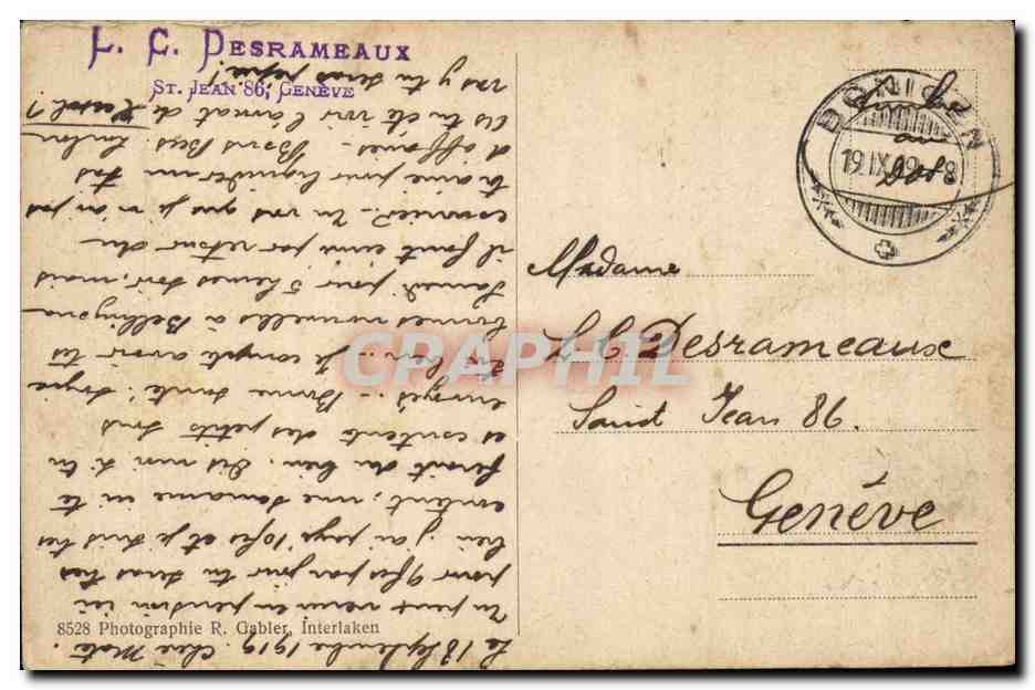 Suisse - Schweiz - Boenigen - Hotel Oberlaendergof - CPA  — Rückseite