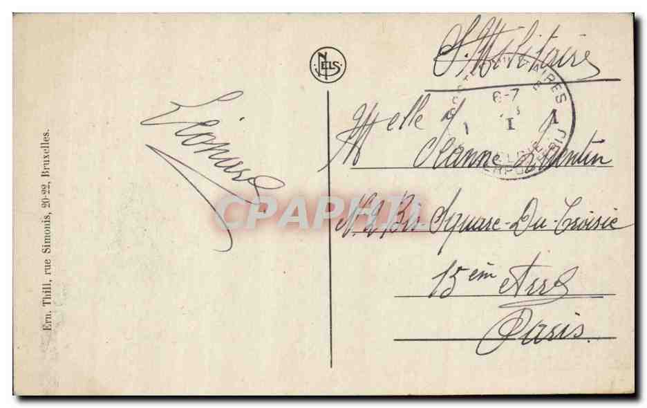 Belgique - Belgien - Bruxelles - Palais du Roi - CPA  — Verso