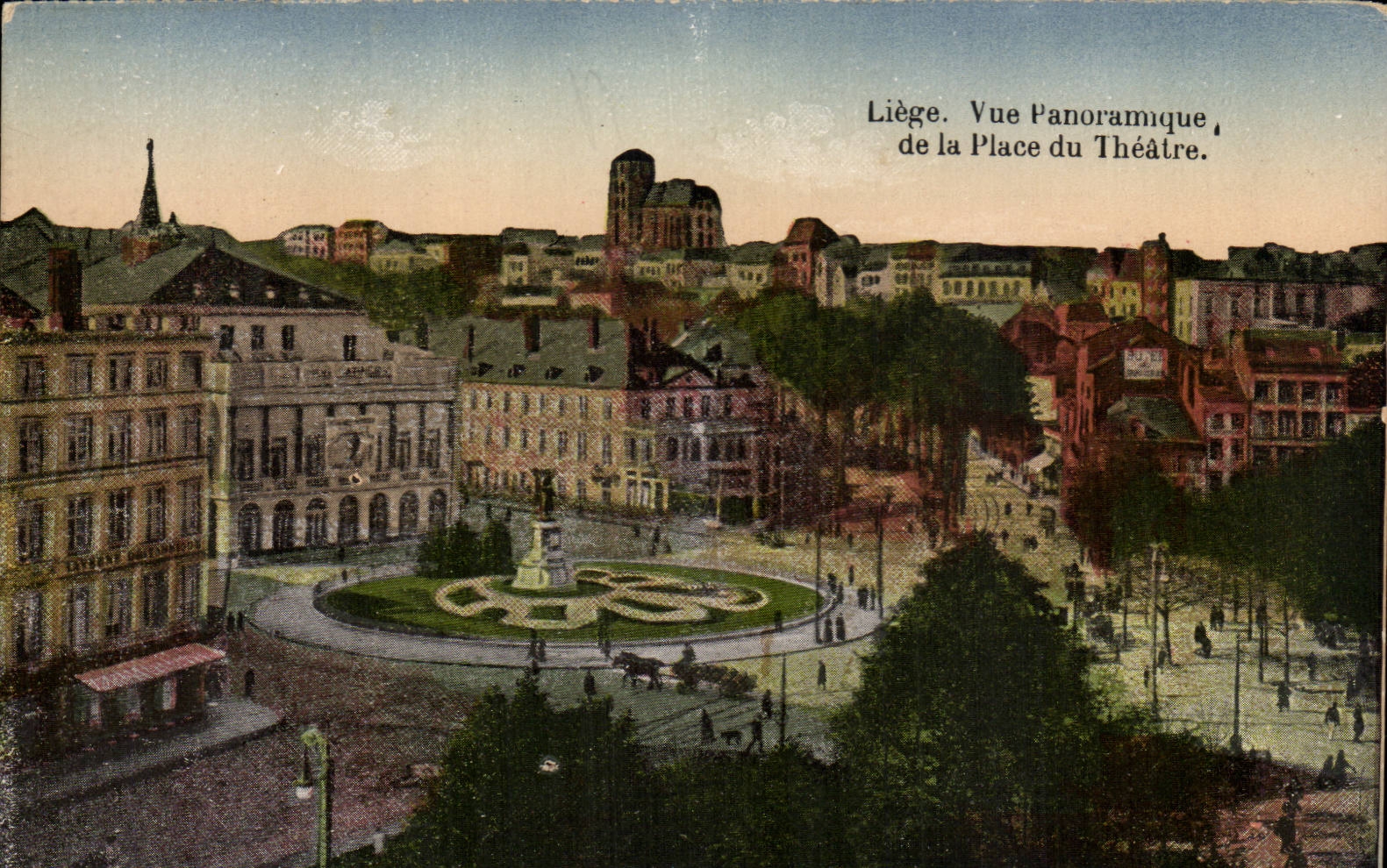 Belgique - Belgien - Liege - Vue Panoramique de la Place du Theatre - CPA 