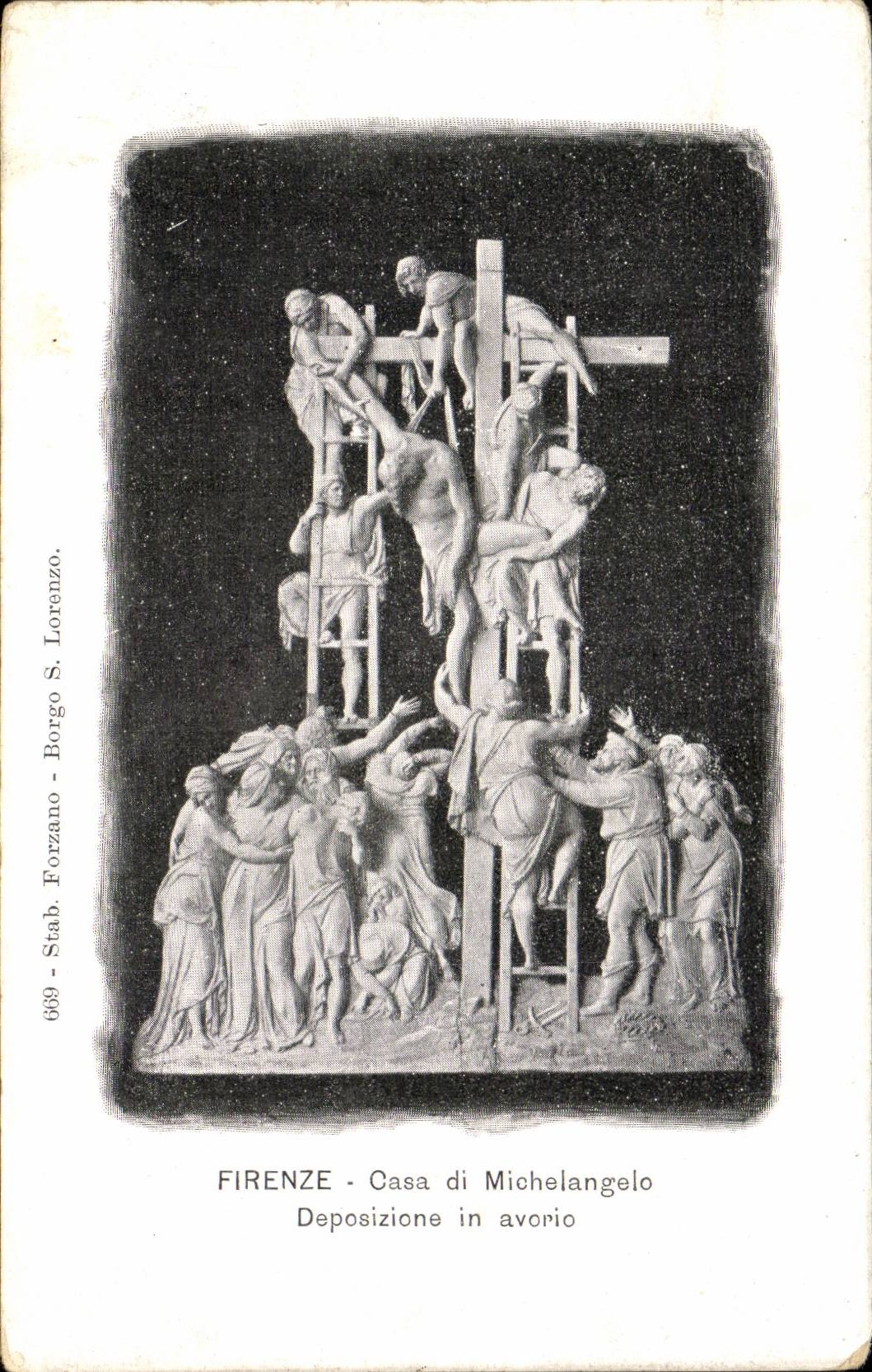 Italia - Italie - Italy - Firenze - Florence - Casa di Michelango - Deposizionz in avorio - CPA 