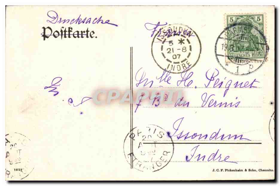 Allemagne - Deutschland - Darmstadt - Alice Denkmal CPA  — Rückseite