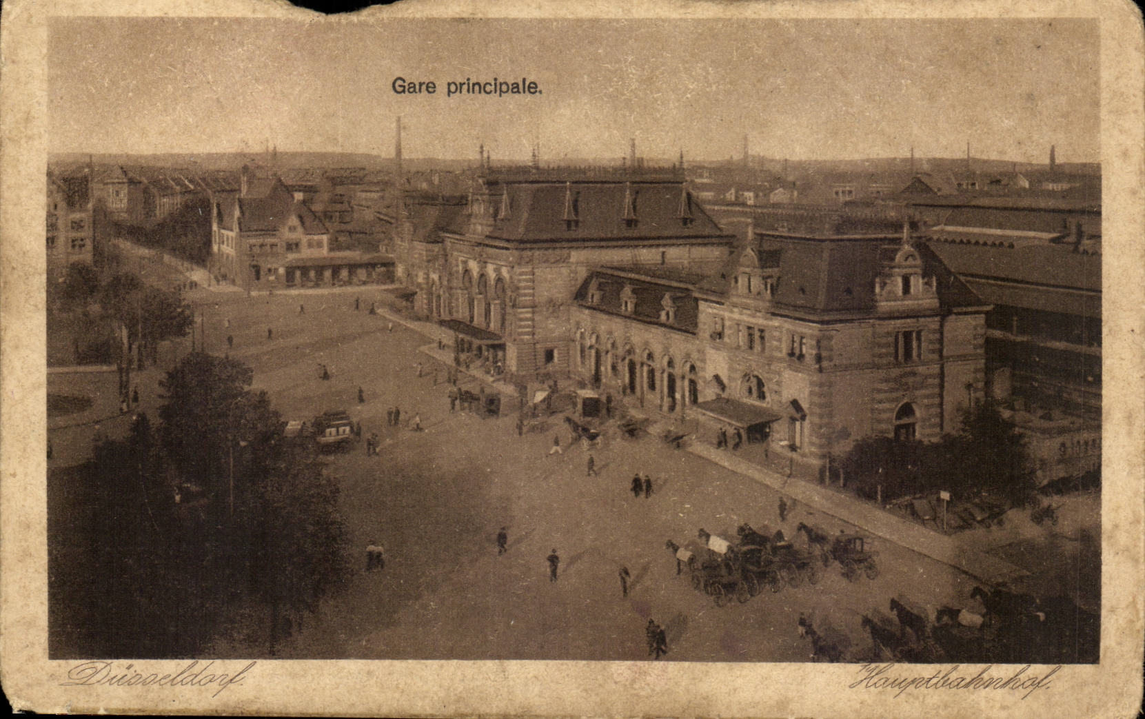 Allemagne CPA Dusseldrof Gare principale