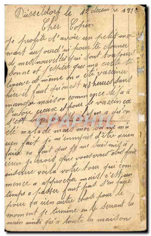 Allemagne CPA Dusseldrof Gare principale — Rückseite