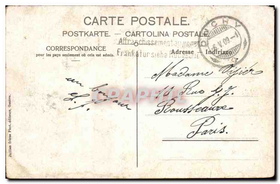 Evian les Bains CPA Port et jetee — Verso