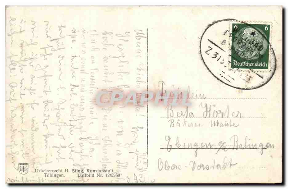 Allemagne CPA Heilstatte Charlottenhohe Post Calmbach  — Rückseite