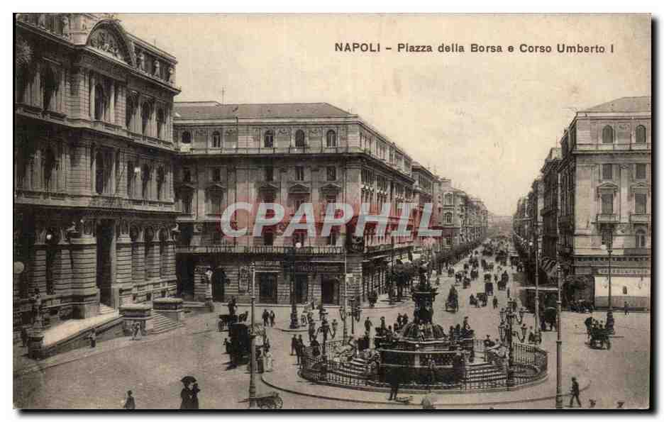 italie Italia Napoli CPA Piazzaz della Borsa e Corso Umberto 1