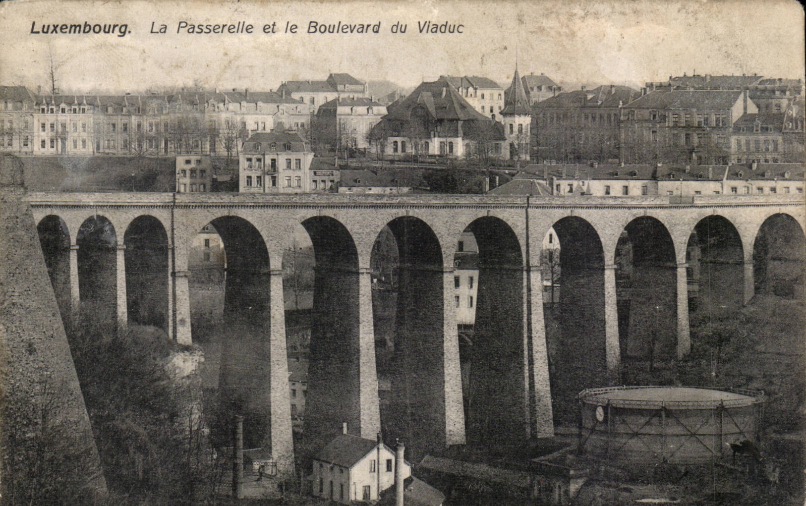 Luxemburg. Die Passerelle und der Boulevard du Viaduc — Verleger Ch. Bernhoft, Nummer 9170