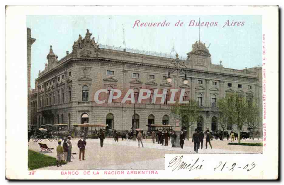 Argentine Aregentina Recuerdo de Buenos Aires Banco de la Nacion Argentina