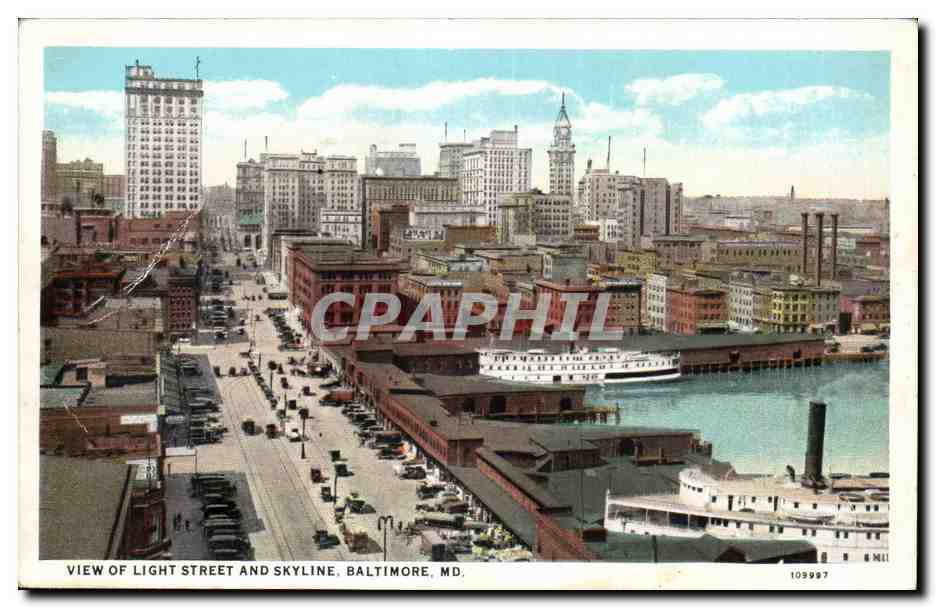 Etats unis CPA View of light street and skyline Baltimore MD