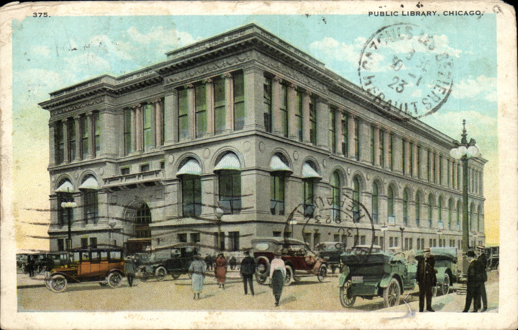 Etats unis CPA Public library Chicago Bibliotheque