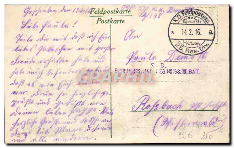 Mouzon — Schiffe versenkt von den Franzosen im Maaskanal — Feldpostkarte — Verso