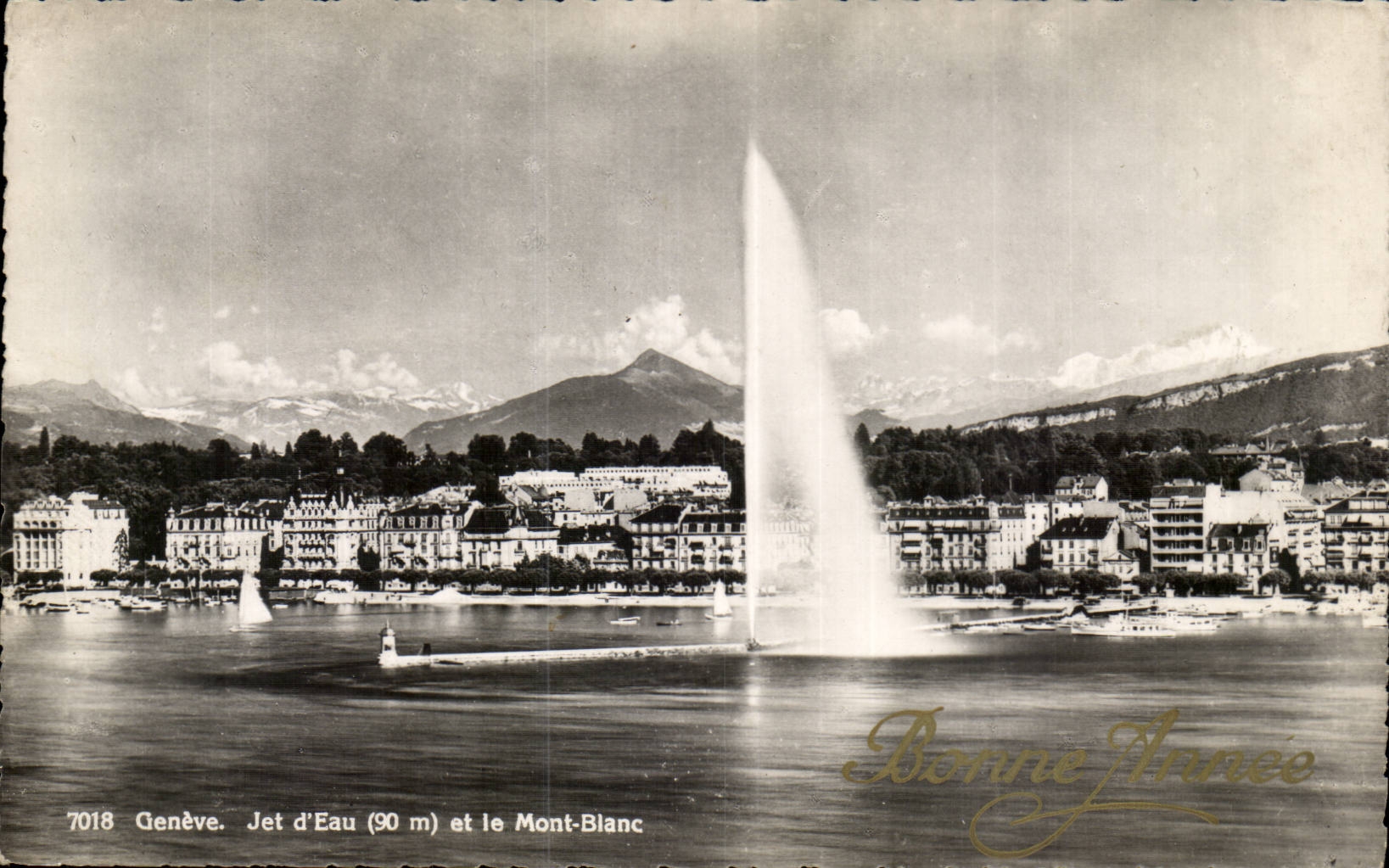 Suisse CPA Geneve Jet d'eau et le Mont Blanc